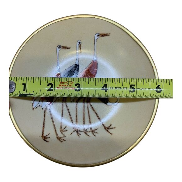 Vintage Japanese Porcelain Bowl Stork Print Trinket Dish Made in Hong Kong 6" - Picture 13 of 13